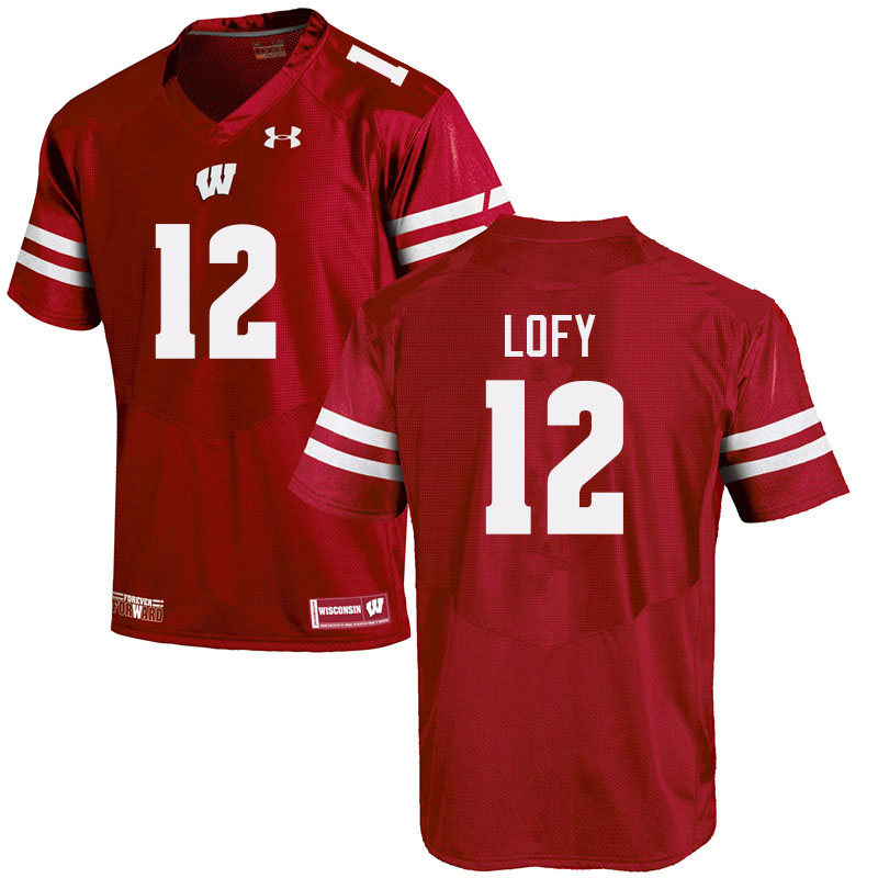 Wisconsin Badgers Men's #12 Max Lofy NCAA Under Armour Authentic Red College Stitched Football Jersey MZ40U17RH